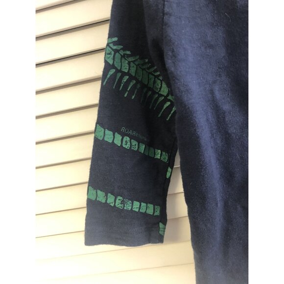 Gap Size 2 Dark Blue Hooded Long Sleeve Dinosaurs Tee - Picture 3 of 6